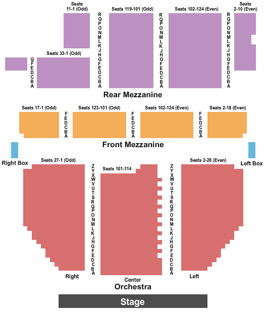 Broadway Theatre Great Gatsby Seating Chart